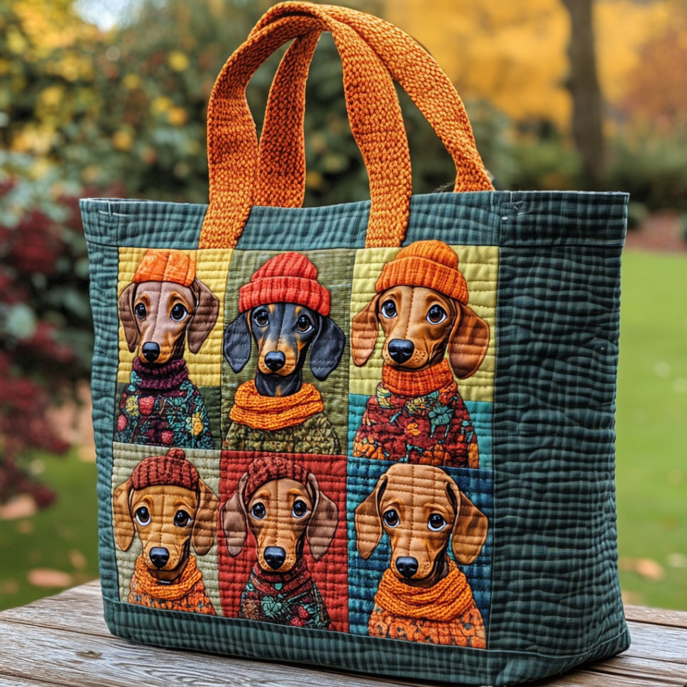 Pup Parade Quilted Tote Bag Funny Presents For Dog Owners