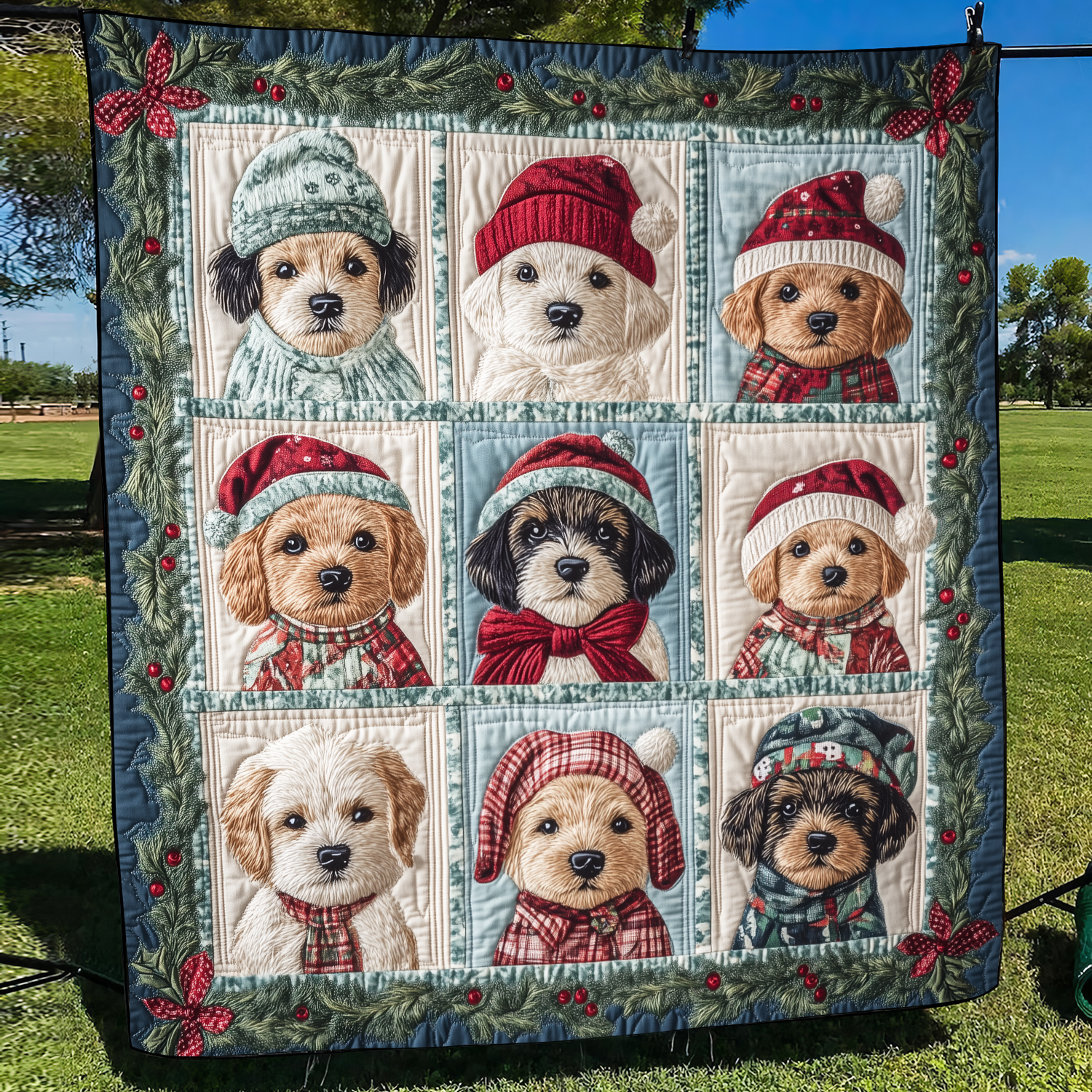 Puppy Christmas Magic Quilted Blanket Christmas Presents For Dog Lovers