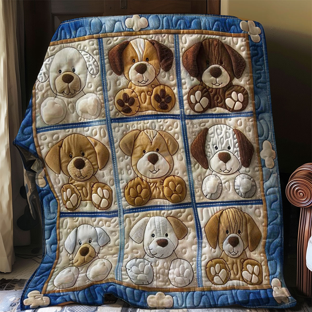 Puppy Dogs Quilt Blanket Sofa Throws Cute Gifts For Dog Lovers Owners