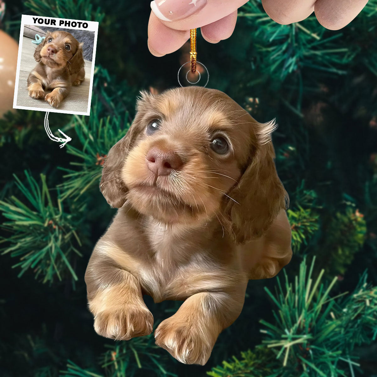 Puppy Love Personalized Photo Mica Ornament Christmas Gift For Dog Lovers Dog Owners