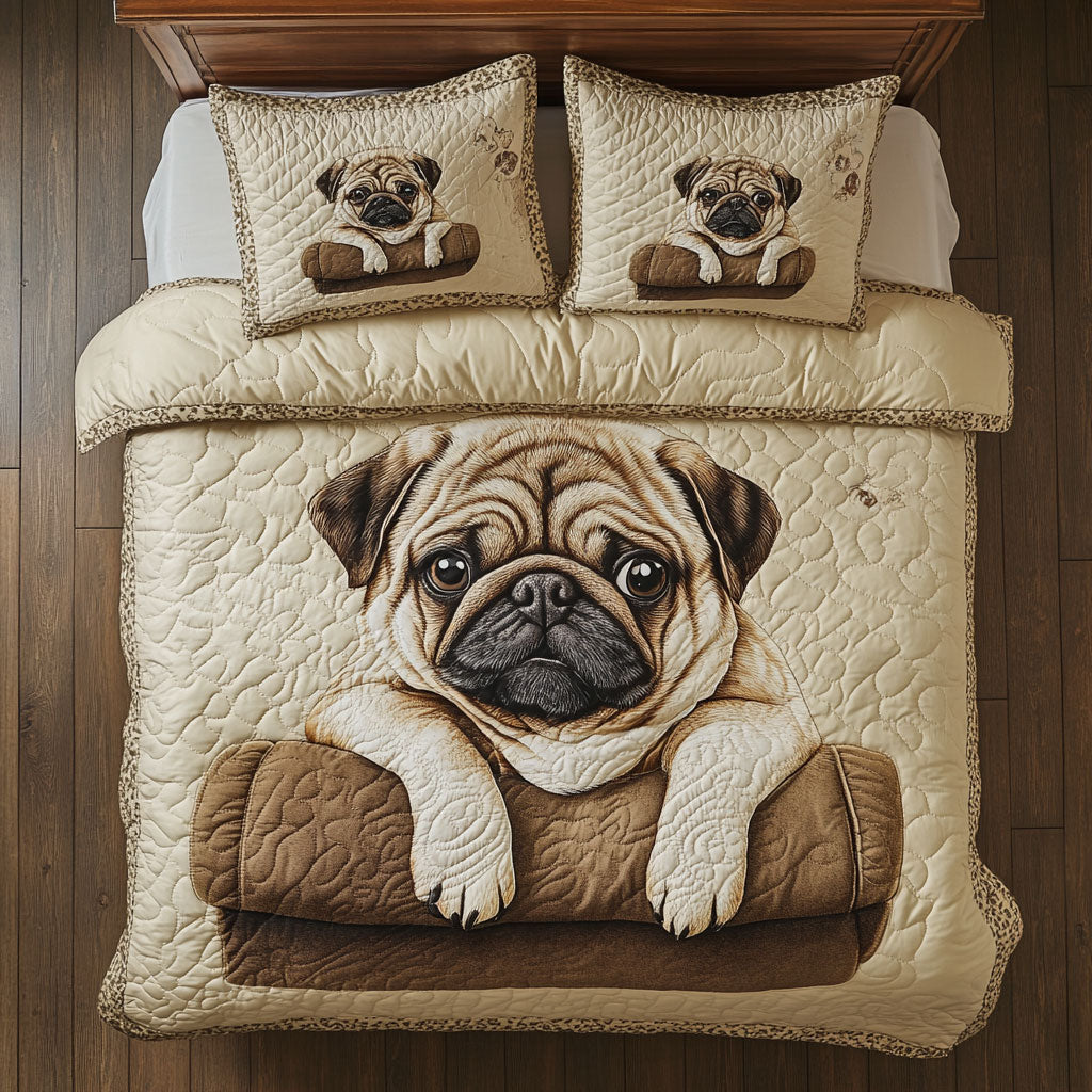 Puppy Pug Duvet Cover Set Quilted Bedspreads Anniversary Gifts For Her