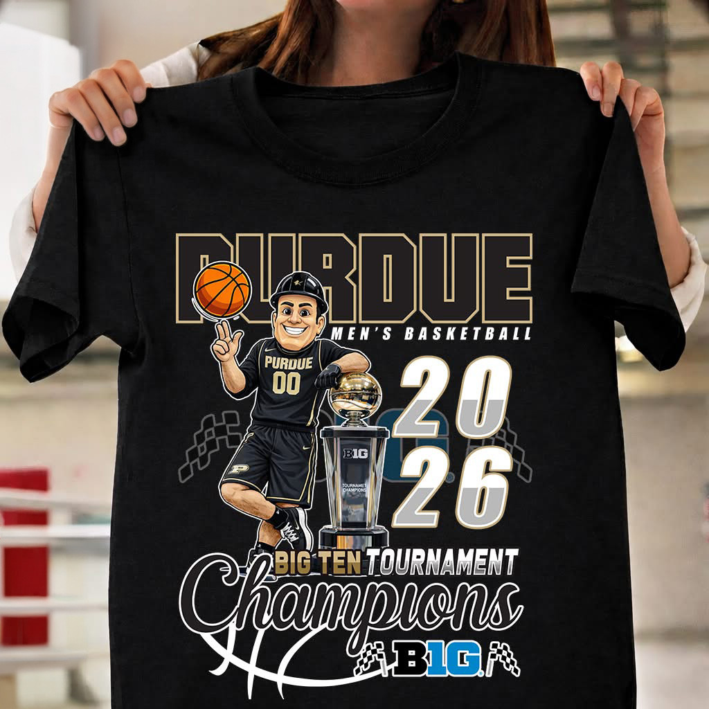 Purdue Boilermakers Big Ten Tournament Champions 2026 Mascot T-Shirt Basketball Fan Gear Gift For Fans