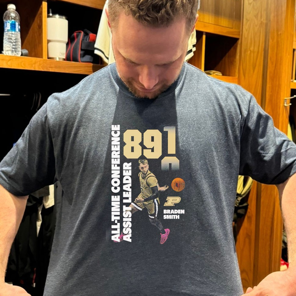 Purdue's Braden Smith All-Time Conference Assist Leader 891 Shirt Gifts For Fans
