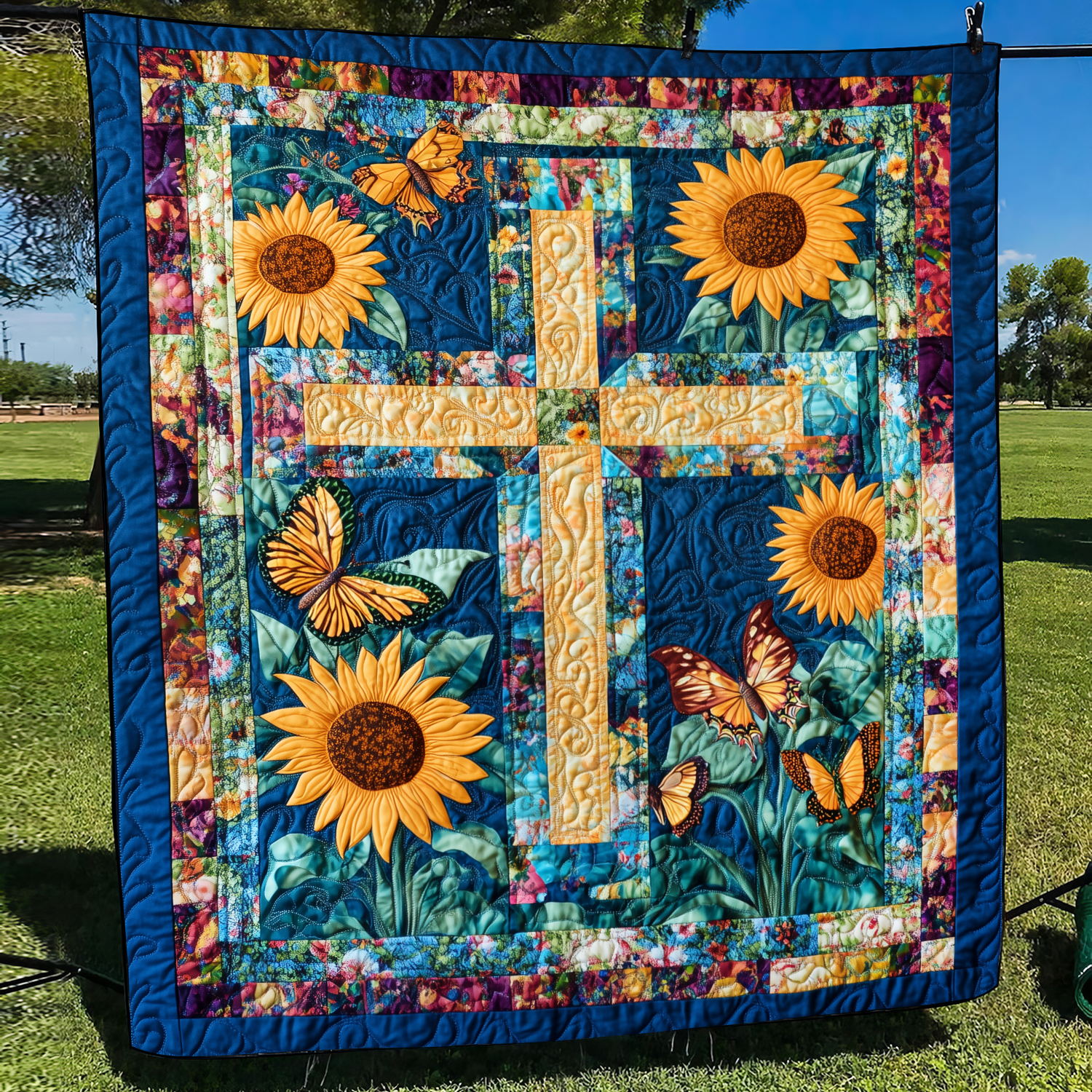 Pure Cross Quilted Blanket Unique Christian Gifts