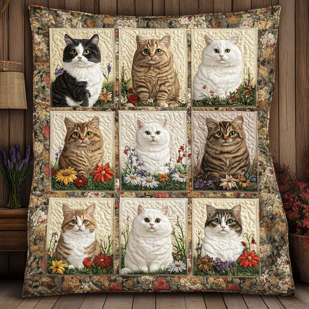 Pure Garden Cat Quilt Blanket Queen Size Blanket Best Christmas Gifts For Girlfriend