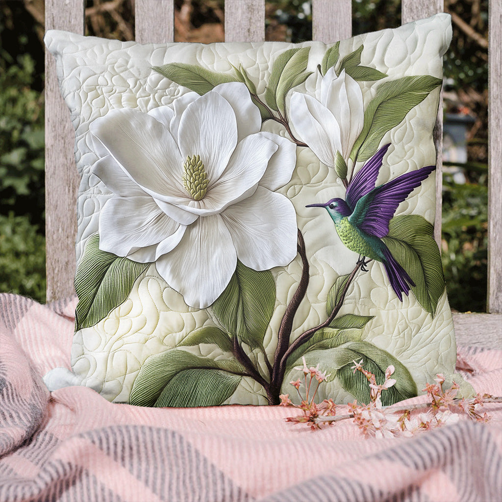Pure Magnolia Quilted Pillow Case Flower Design Cozy Home Decor Gifts For Her