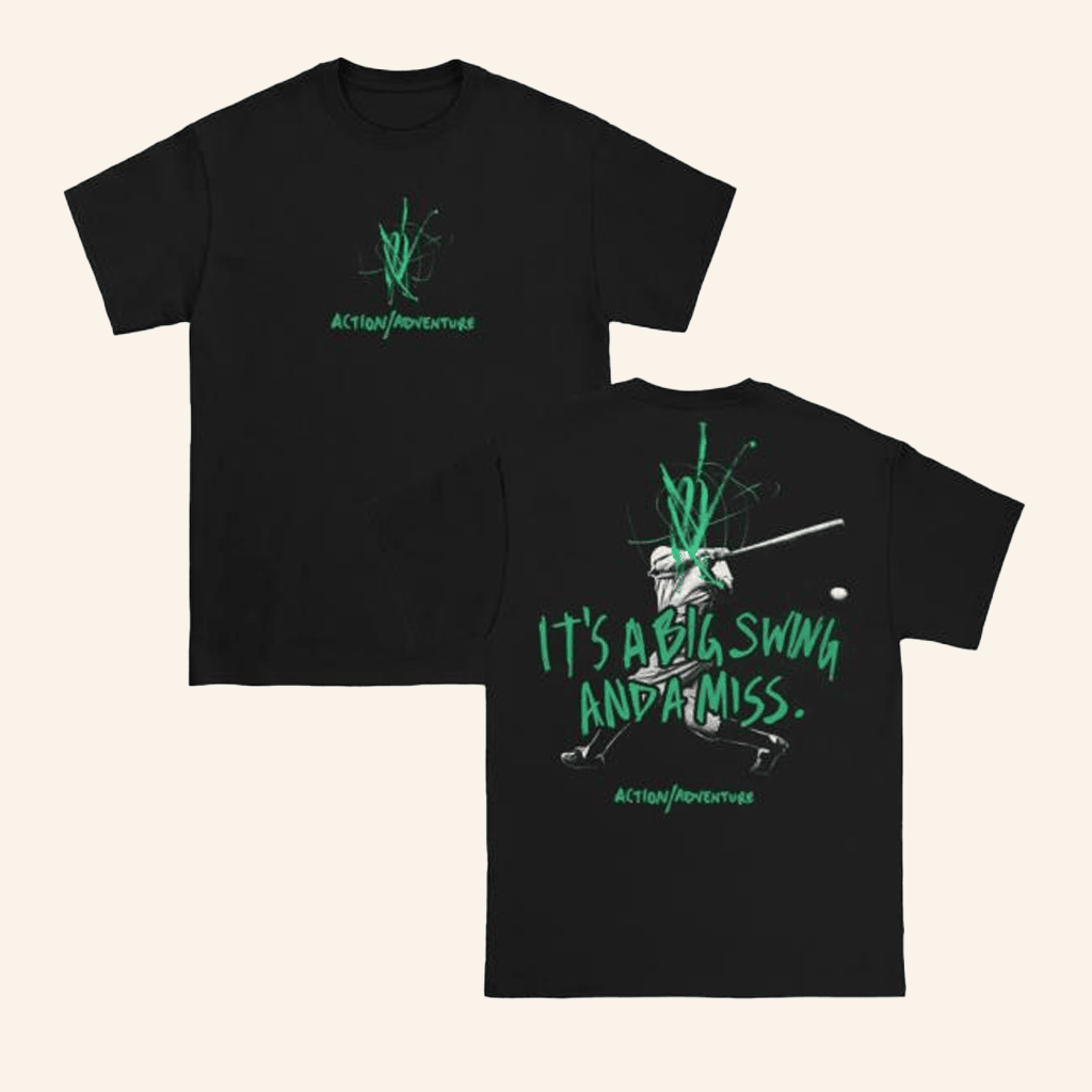 Pure Noise Merch Action Adventure Big Swing Black T-Shirt Him Gifts Pure Noise Merch Action Adventure Big Swing Black T-Shirt Him Gifts