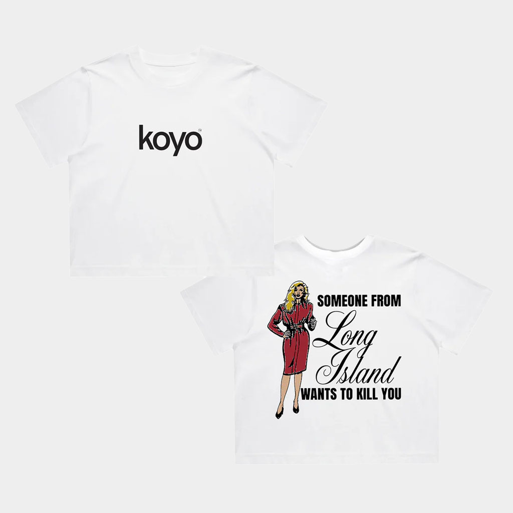 Pure Noise Merch Koyo Someone From Long Island White Cropped T-Shirt Gifts For Sister-1