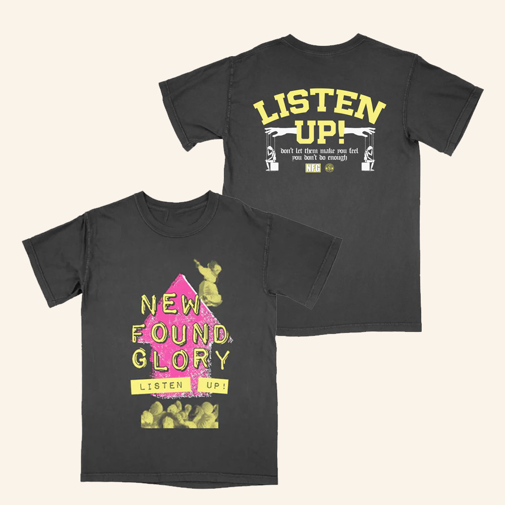 Pure Noise Merch Listen Up Black T-Shirt New Found Glory Shirt Christmas Gift Ideas For Him Pure Noise Merch Listen Up Black T-Shirt New Found Glory Shirt Christmas Gift Ideas For Him