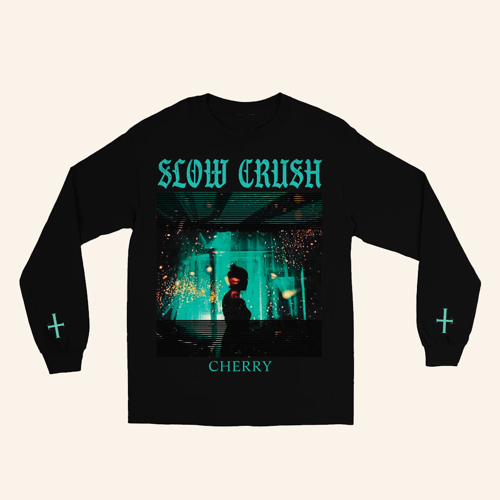 Pure Noise Merch Slow Crush Cherry Black Long Sleeve Shirt Gifts For Rock Lovers Pure Noise Merch Slow Crush Cherry Black Long Sleeve Shirt Gifts For Rock Lovers