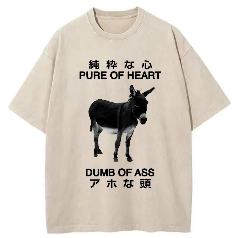 Pure Of Heart Dumb Of Ass Washed T-Shirt Trendy Aesthetic Graphic Apparel Gifts For Brother Pure Of Heart Dumb Of Ass Washed T-Shirt Trendy Aesthetic Graphic Apparel Gifts For Brother