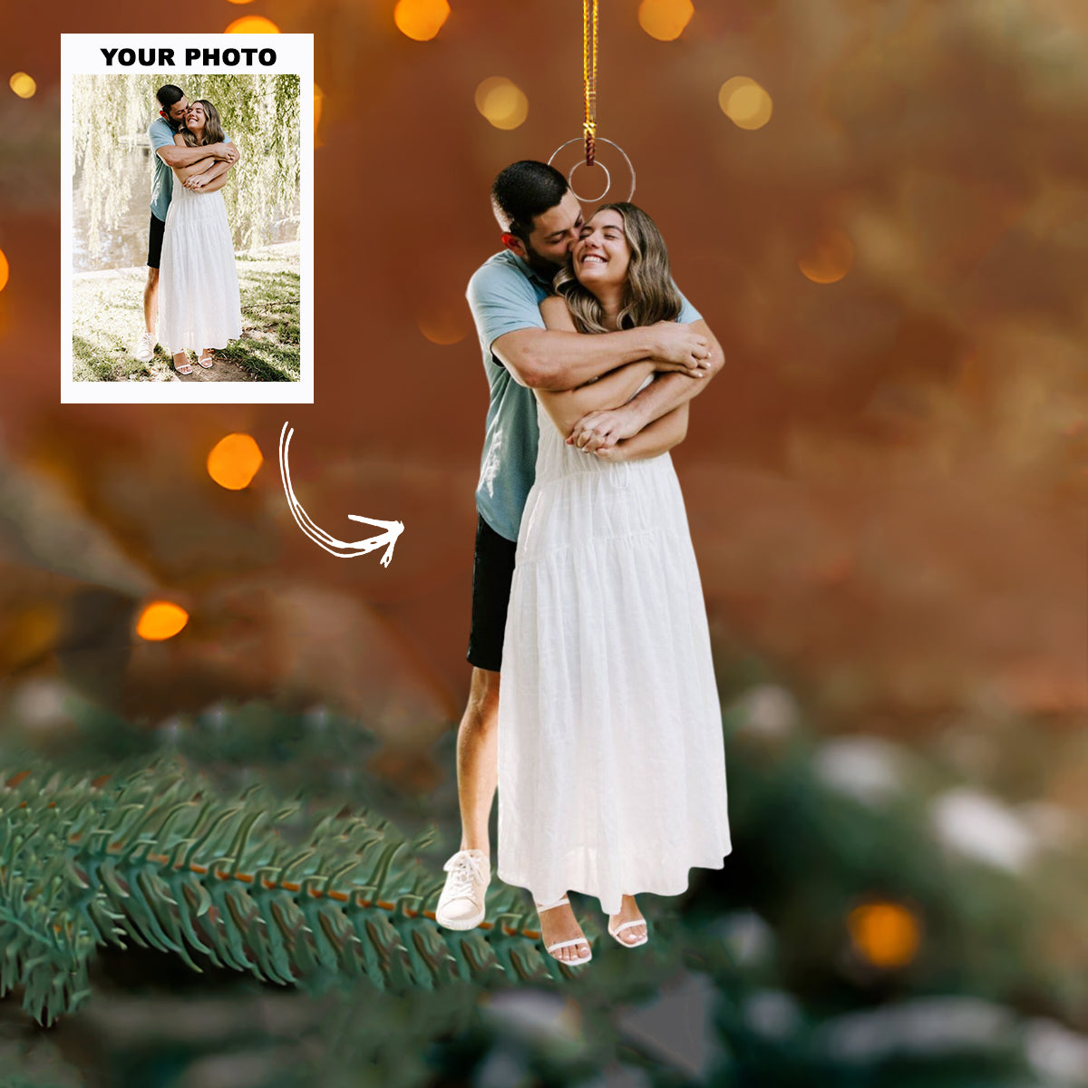 Pure Pair Personalized Photo Mica Ornament Customized Your Photo Ornament Christmas