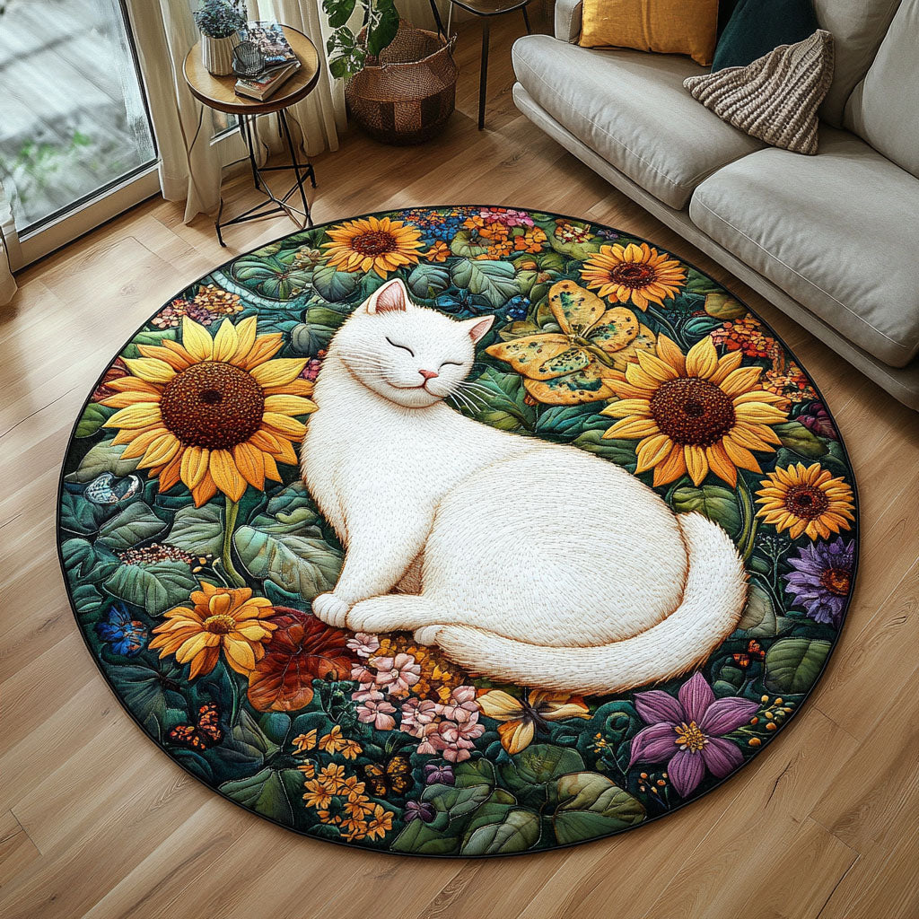 Pure Quilted Round Mat Christmas Decor For Entryway Cat Christmas Gifts