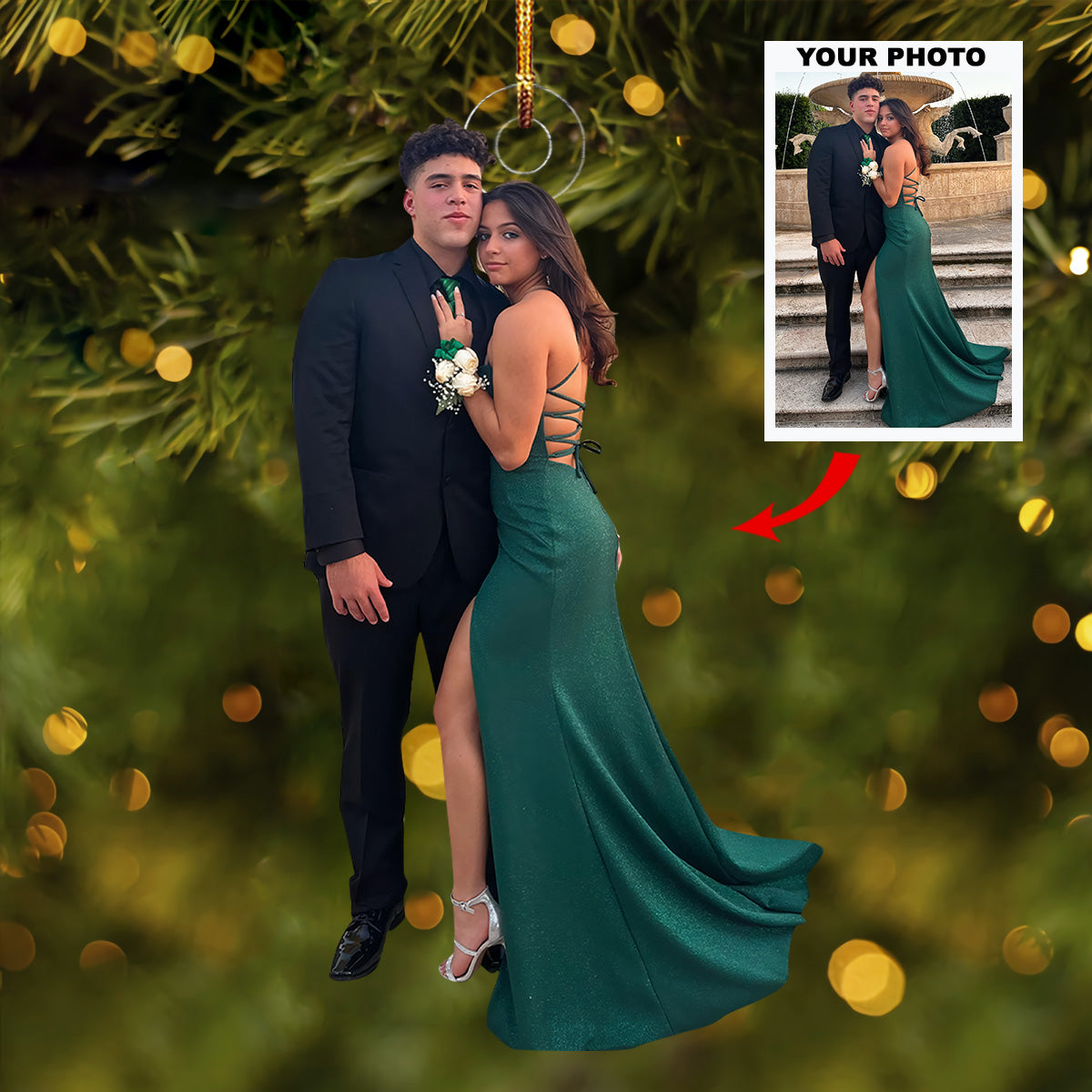 Pure Romance Personalized Photo Mica Ornament Christmas Gift For Couple Members Weddin