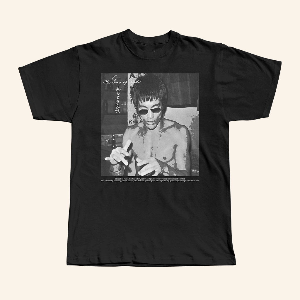 Purereign Clothing Merch Bruce Lee Black T-Shirt Gifts For Husband