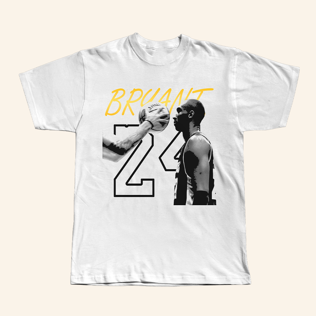 Purereign Clothing Merch Bryant 24 White T-Shirt  Best Gift For A Basketball Fan