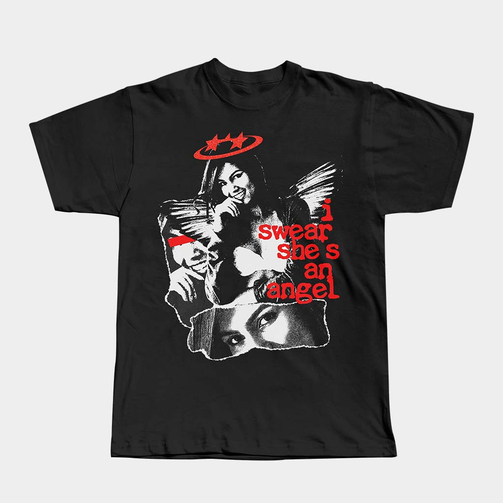 Purereign Clothing Merch She's An Angel T-Shirt Birthday Gift Ideas For Wife Purereign Clothing Merch She's An Angel T-Shirt Birthday Gift Ideas For Wife