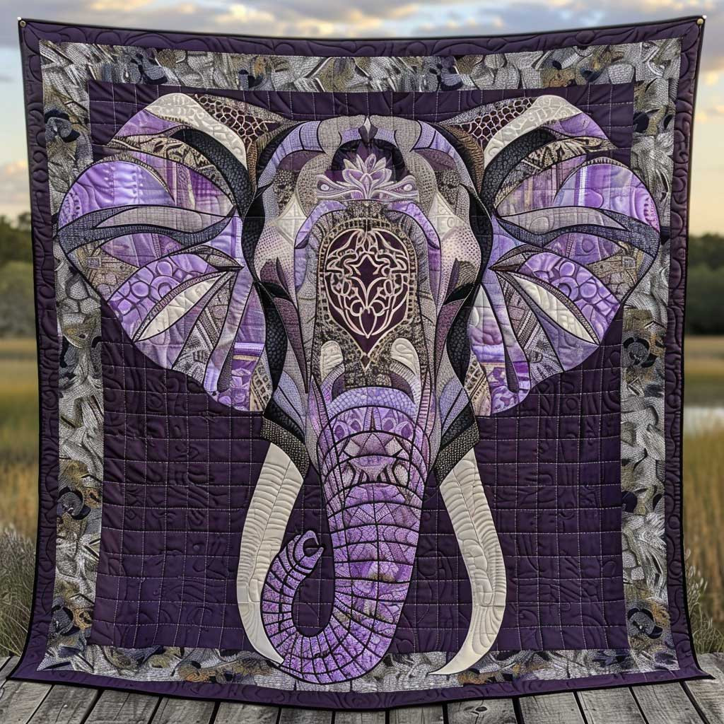 Purple And Gray Elephant Quilt Blanket Couch Blanket Great Gifts For Mom