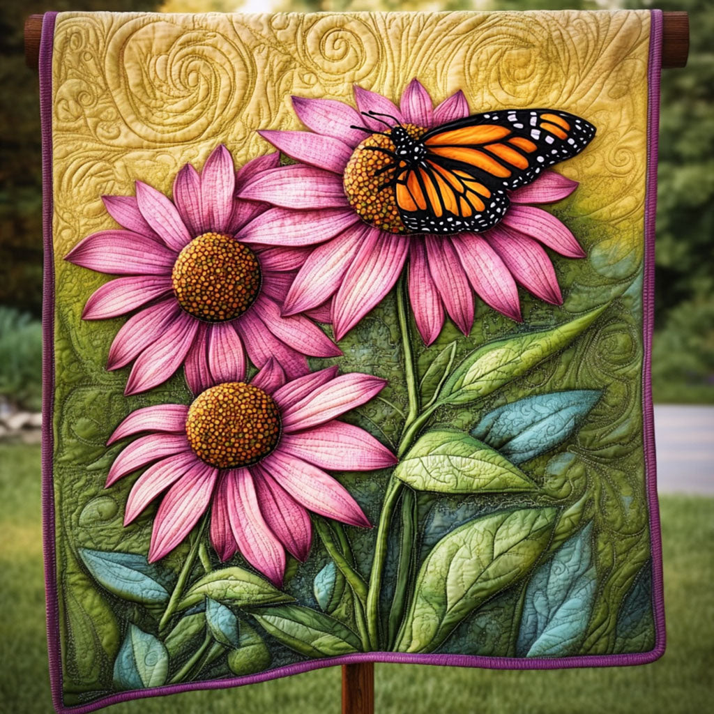 Purple Blooms Quilted Blanket Best Throw Blanket Best Butterfly Gifts For Christmas
