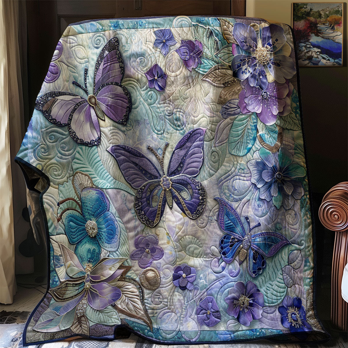 Purple Butterflies Quilt Blanket Throw Blankets For Couch Thoughtful Christmas Gifts For Wife