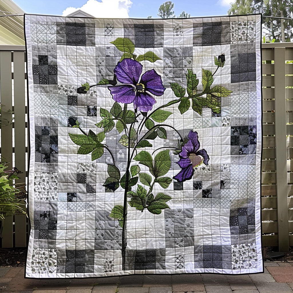 Purple Dreamscape Quilted Blanket Presents For Flower Lovers