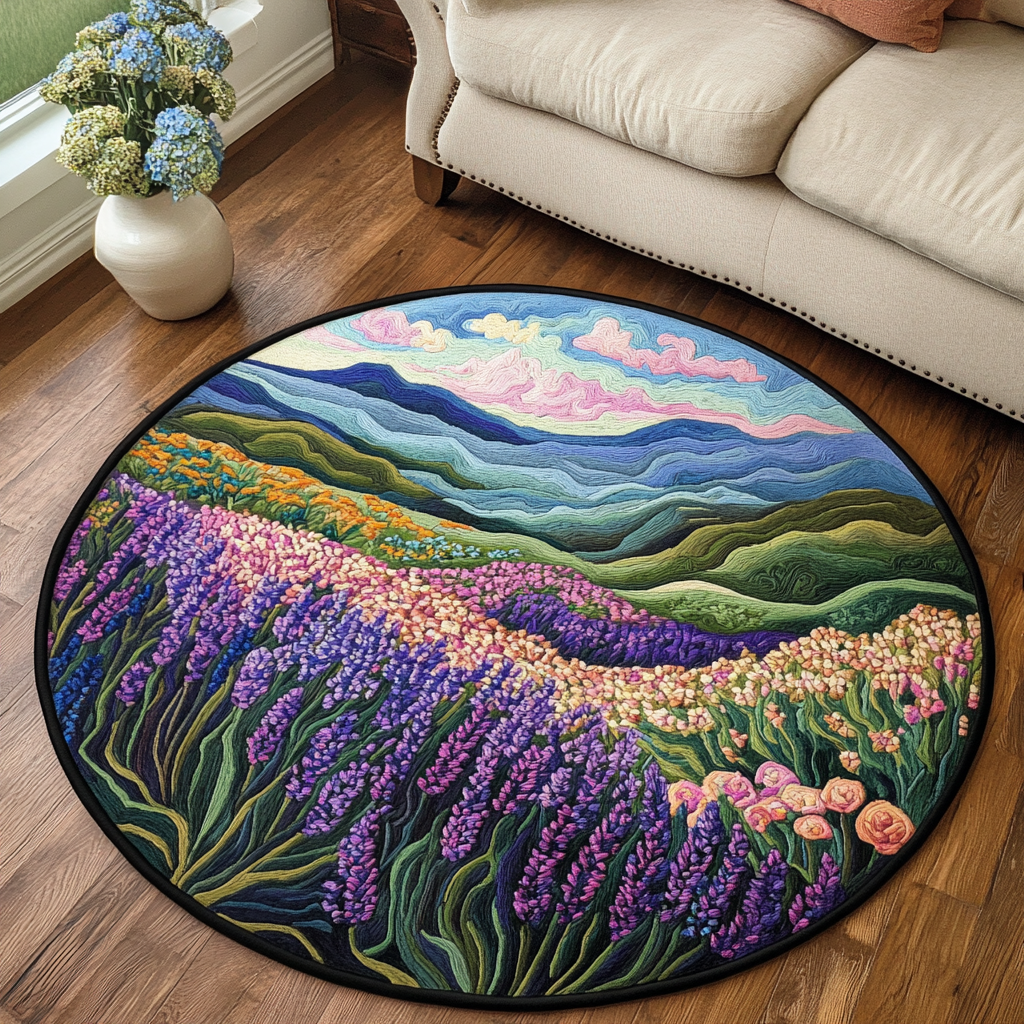 Purple Essence Quilted Round Mat Foyer Decor Ideas Sunflower Birthday Gifts