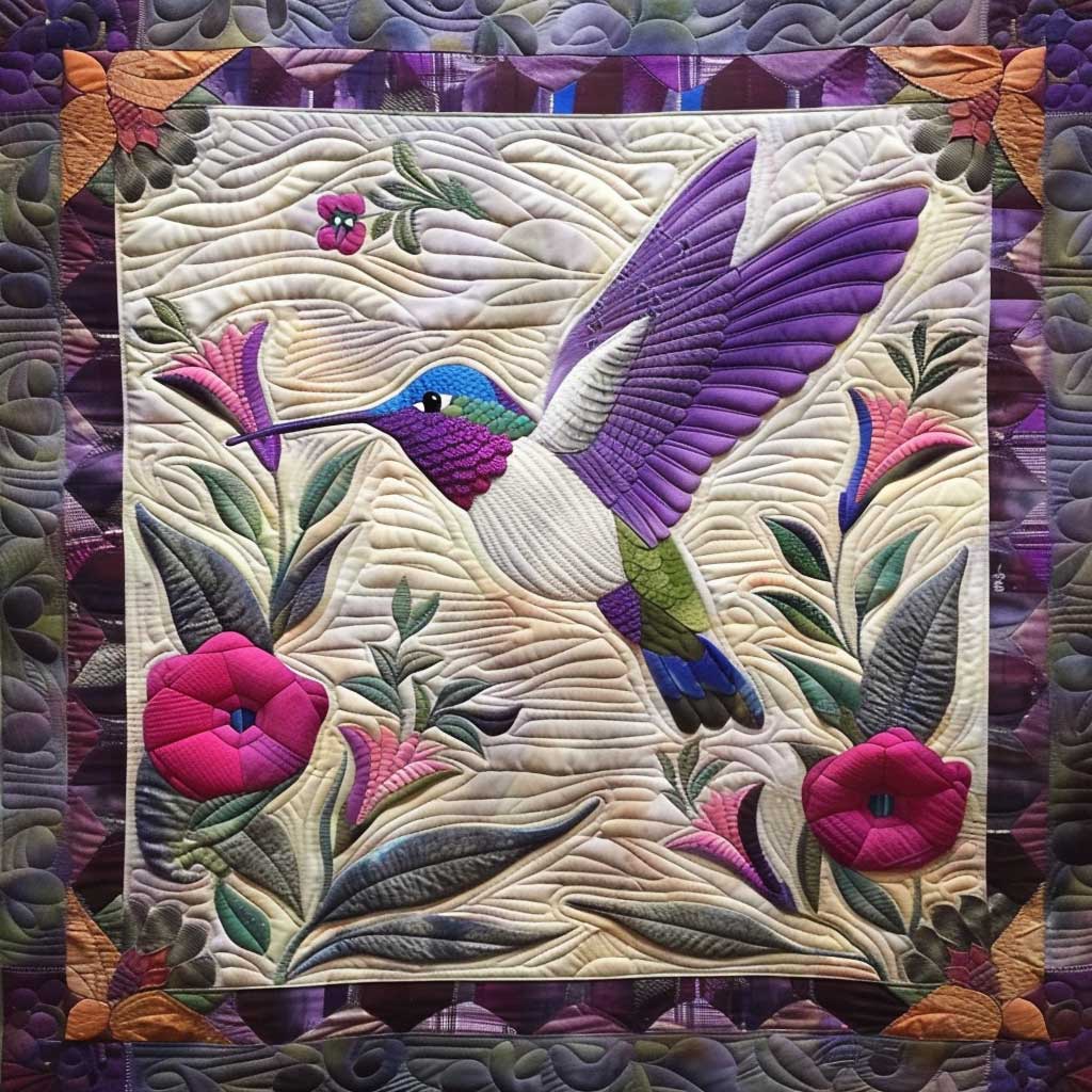 Purple Hummingbird Quilt Blanket Best Throw Blanket Christmas Gifts For Wife