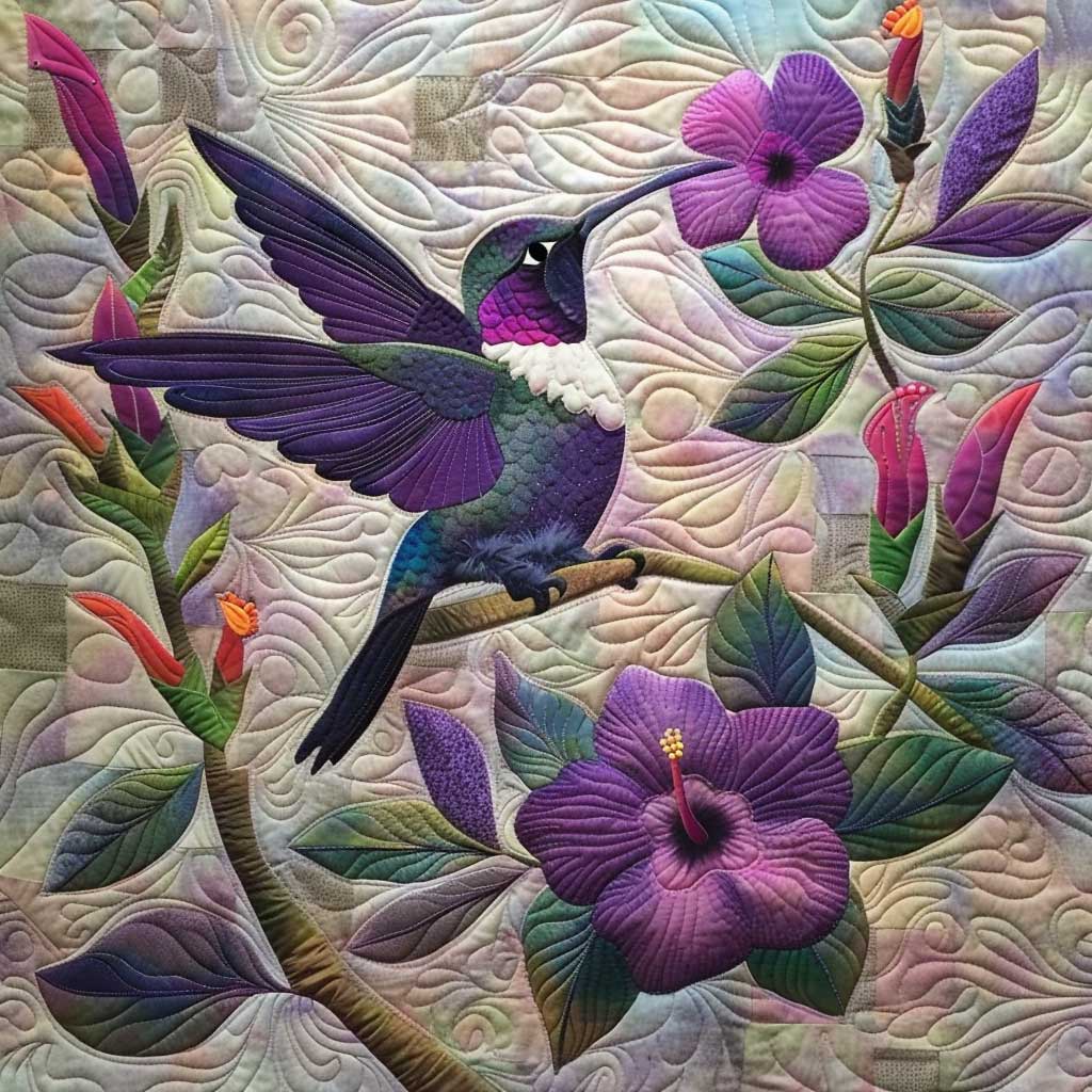 Purple Hummingbird Quilt Blanket Christmas Throw Blanket Jesus Gifts For Christmas