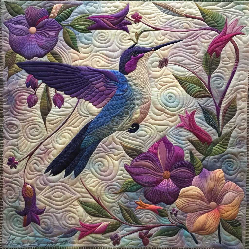 Purple Hummingbird Quilt Blanket Throw Blankets For Couch Meaningful Gifts For Mom From Daughter