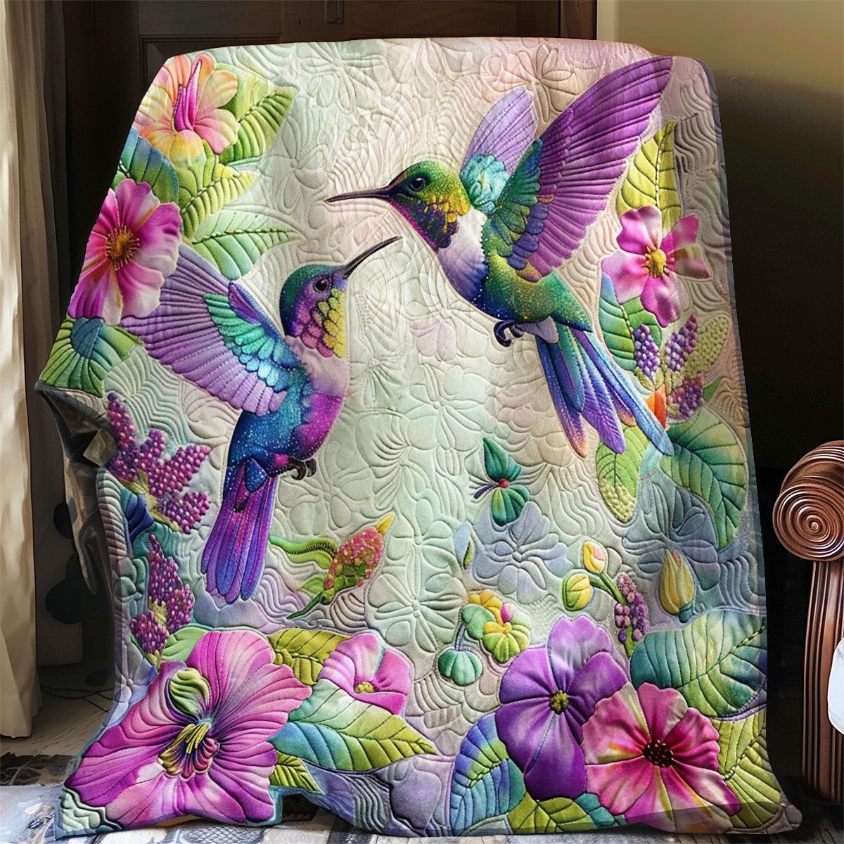 Purple Hummingbirds Quilt Blanket Best Throw Blanket Awesome Mother's Day Gifts 2025