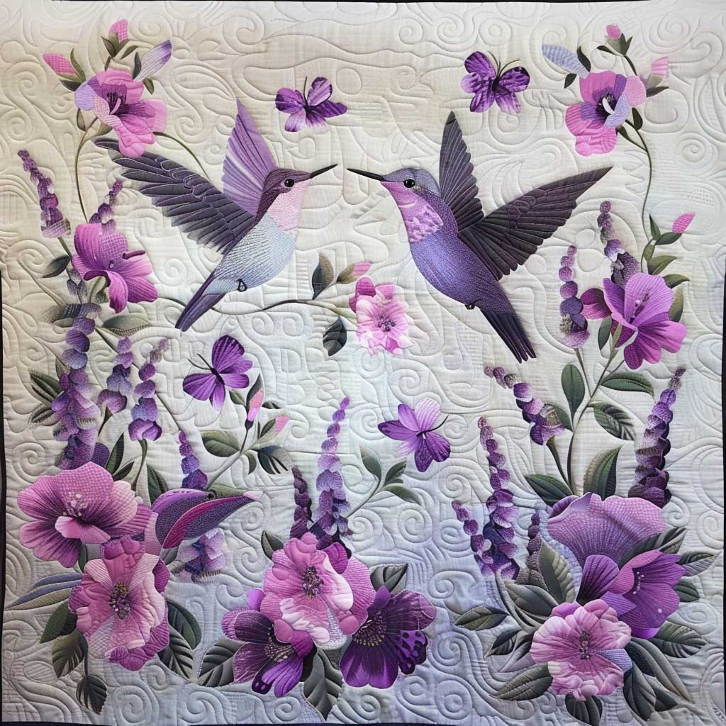 Purple Hummingbirds Quilt Blanket Christmas Throws Good Family Christmas Presents