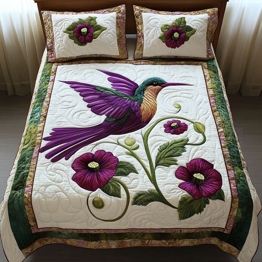 Purple Majesty Quilted Bedding Set Personalized Bedding Set Gift for Couples