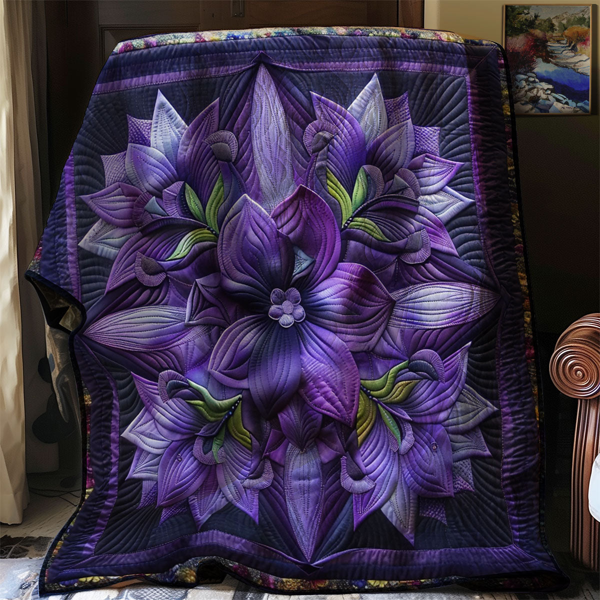 Purple Petals Quilt Blanket Christmas Throw Blanket Christmas Gifts For Brother In Law