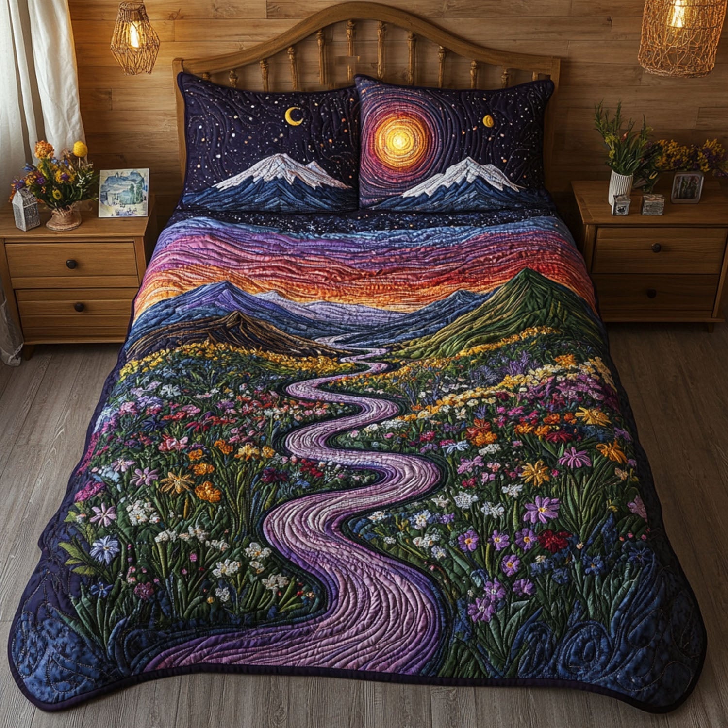 Purple Reflections Quilted Bedding Set Bedroom Decorations Best Lavender Gifts