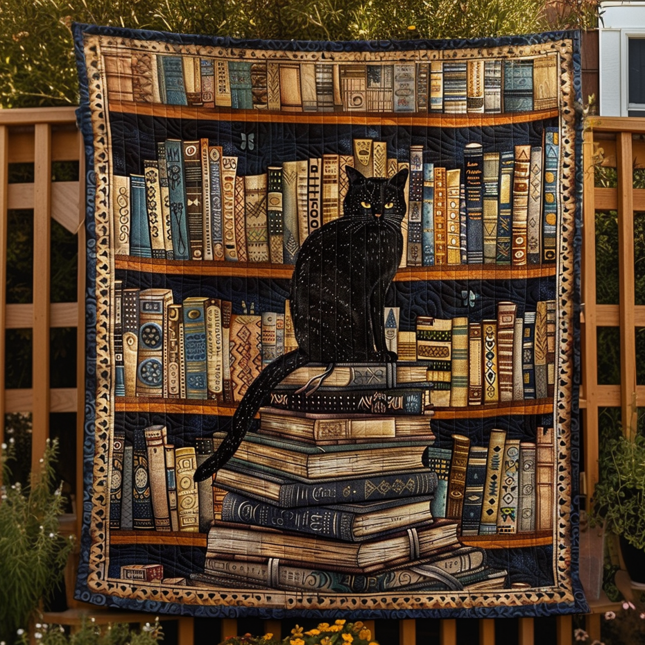 Purr-fect Page Turner Quilted Blanket Cat Christmas Gifts