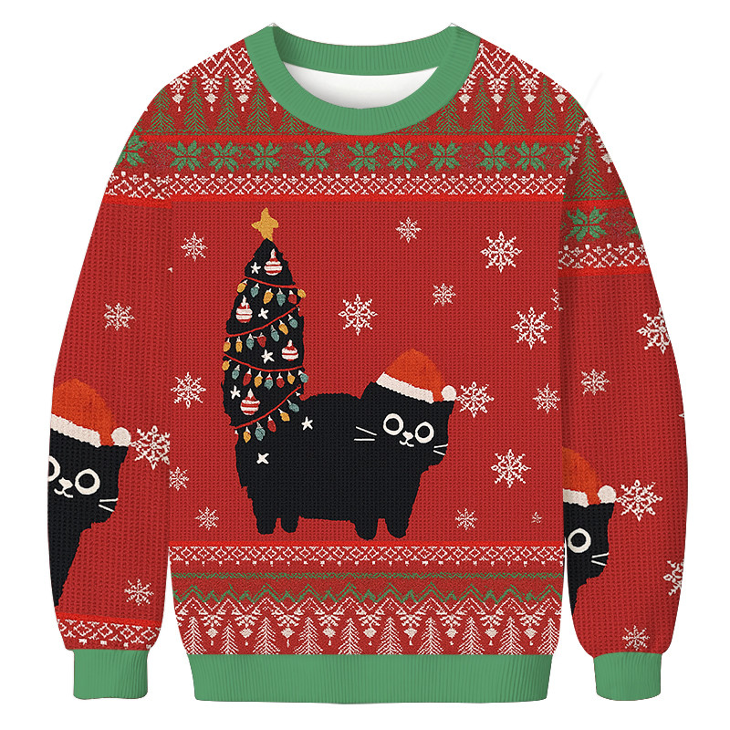 Purr Fectly Festive Christmas Ugly Sweater Xmas Clothing Christmas Gifts For Kitty Lovers