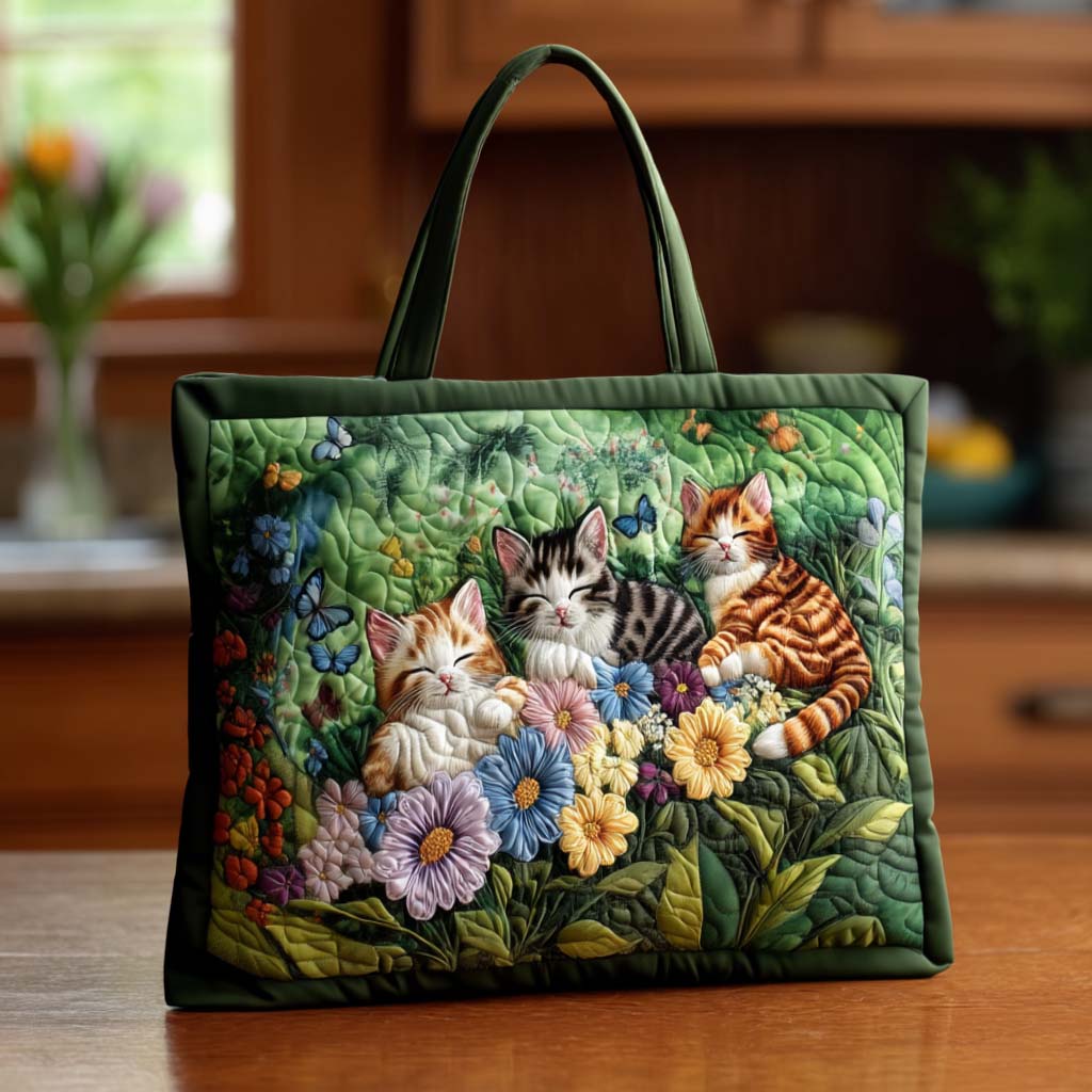 Purr Haven Quilted Tote Bag Cat Presents For Christmas