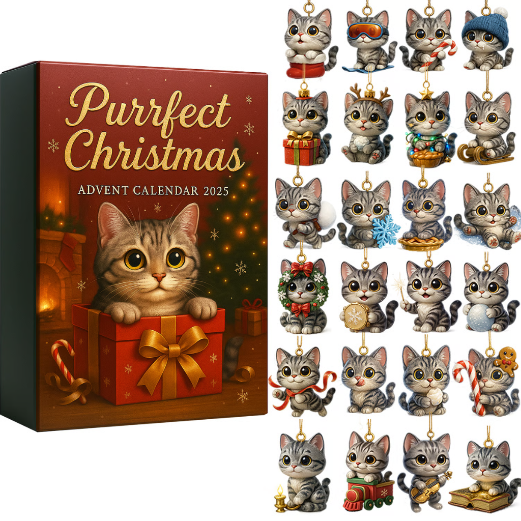 Purrfect Cat Advent Calendar 2025 Christmas Countdown Calendar Cat Gifts For Xmas