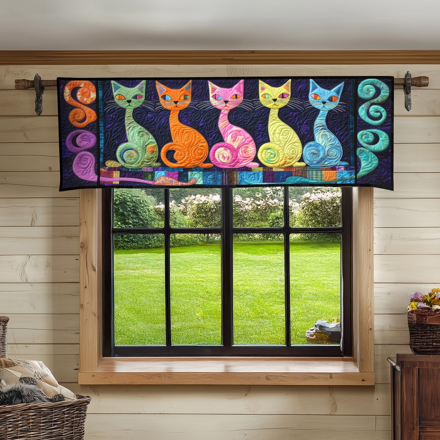 Purrfect Charm Quilted Valance Dining Table Accessories Cat Dad Christmas Gifts