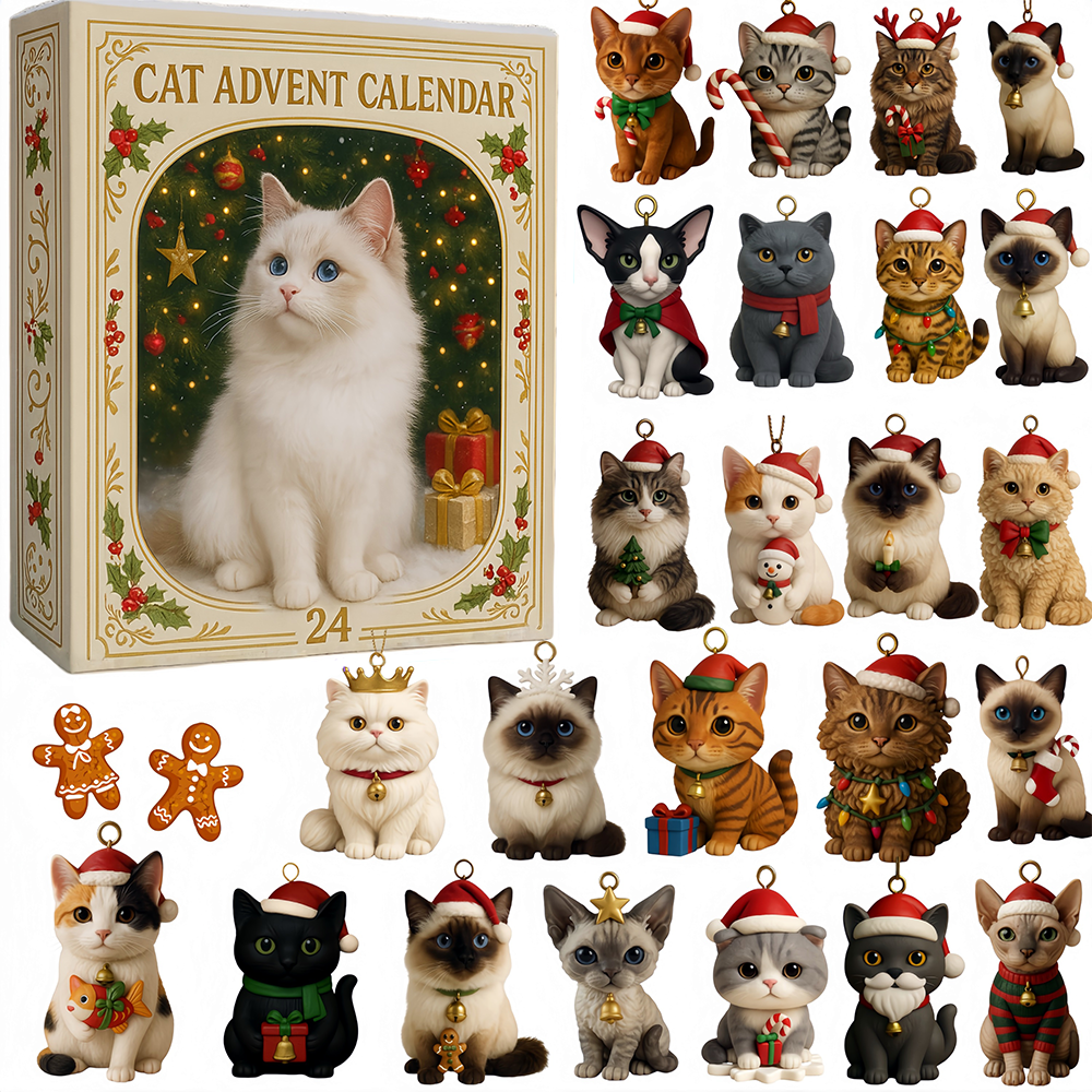 Purrfect Christmas Cat Lovers Advent Calendar 2025 Christmas Countdown Decor Cat Gifts For Xmas