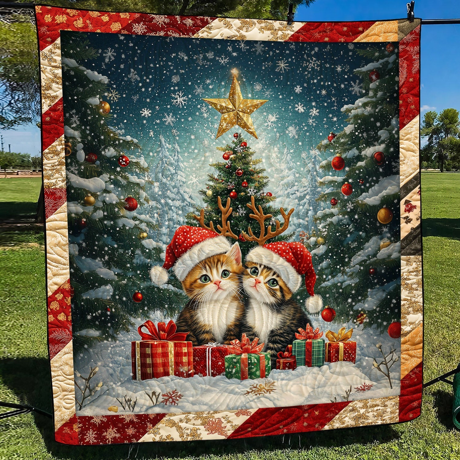 Purrfect Christmas Cats Quilted Blanket Christmas Presents For Cat Lovers