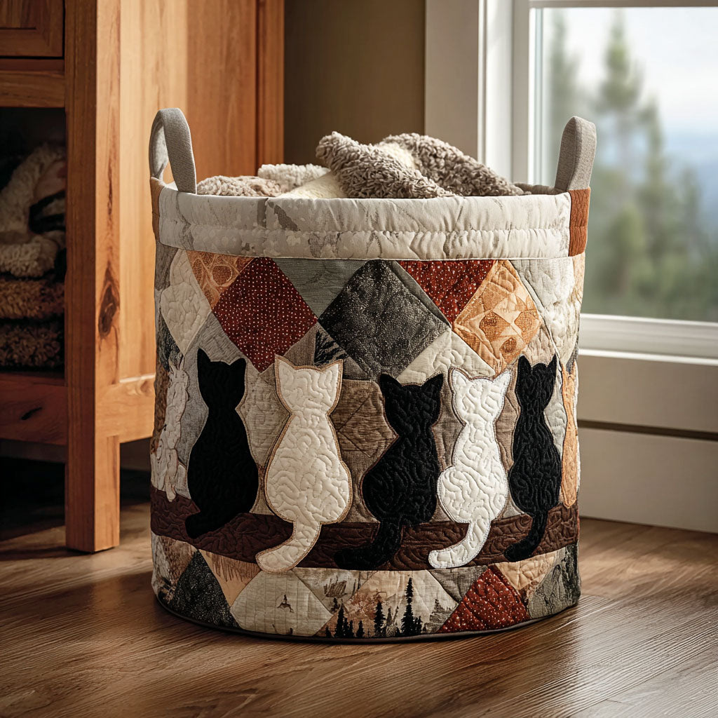 Purrfect Companions Quilted Laundry Basket Beautiful Quilted Laundry Hamper Gift for Any Occasion