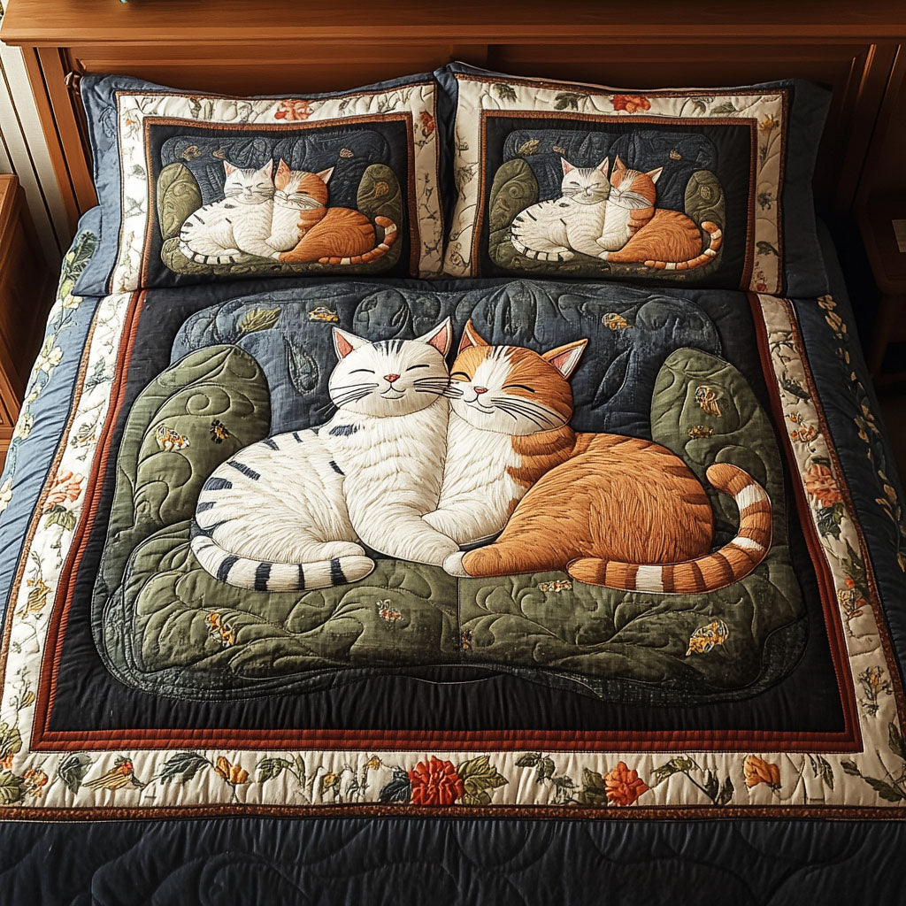 Purrfect Duo Quilted Bedding Set Soft and Cozy Bedding Set for Comfortable Sleep
