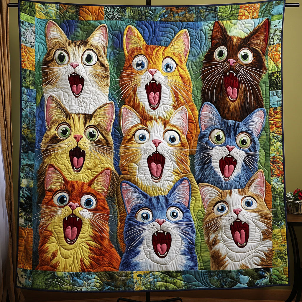Purrfect Harmony Quilted Blanket Unique Gifts For Cat Lovers