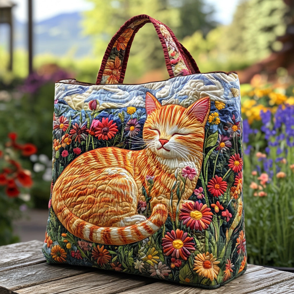 Purrfect Naps Quilted Tote Bag Presents For Cat Lovers