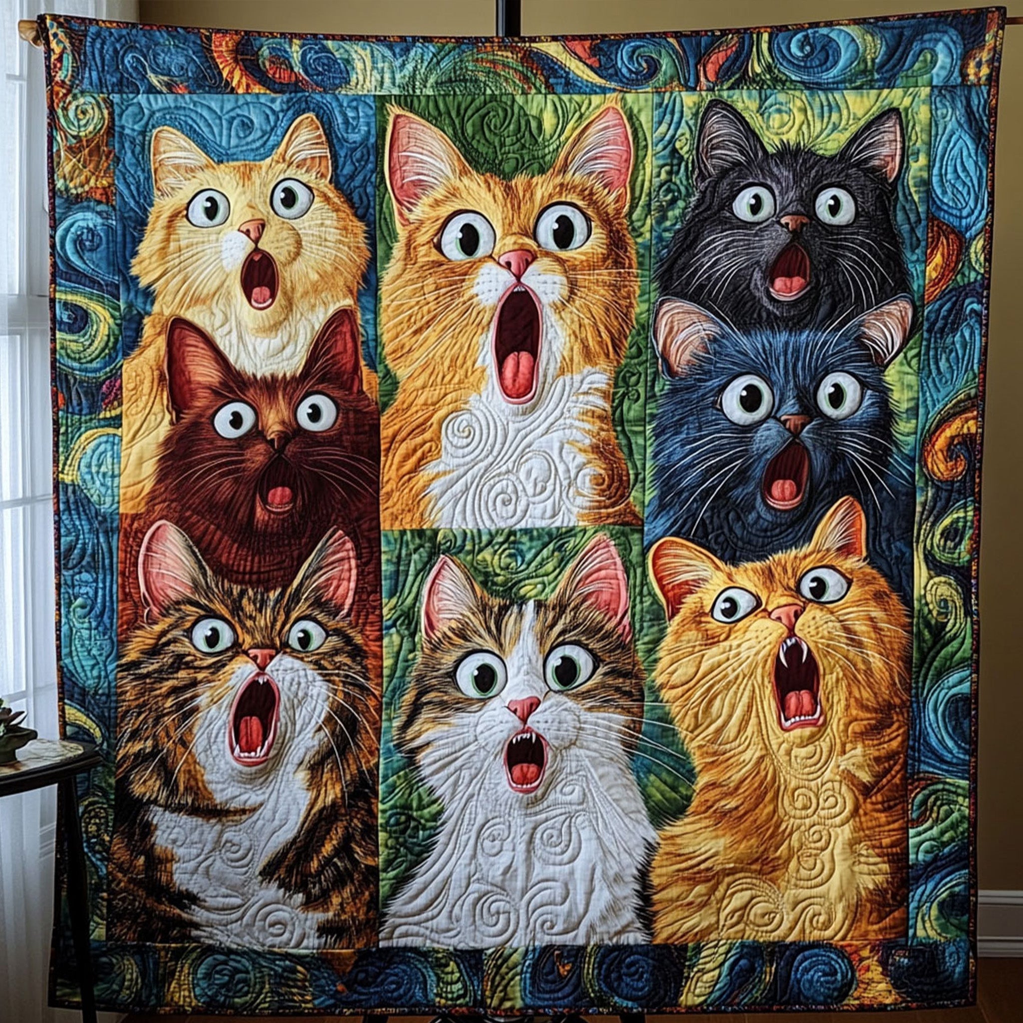 Purrfect Portraits Quilted Blanket Unique Gifts For Cat Lovers