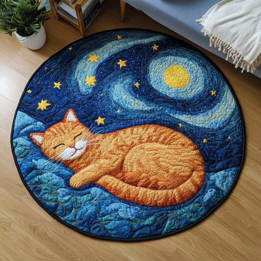 Purrfect Spot Quilted Round Mat Entryway Ideas Funny Cat Gifts