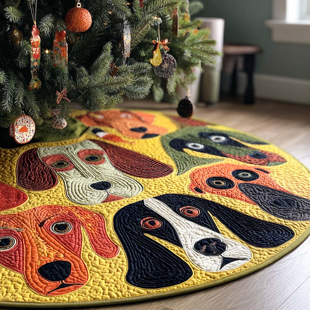 Purrfect Whimsy Christmas Quilted Tree Skirt Thoughtful Holiday Decor Gift Featuring Quilted Tree Skirt