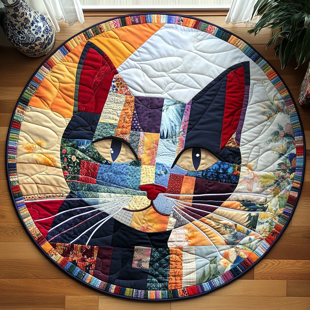 Purring Comfort Zone Quilted Round Mat Front Entryway Ideas Unique Gifts For Cat Onwers