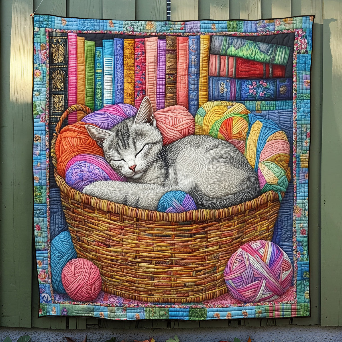 Purring Serenity Quilted Blanket Novelty Gifts For Cat Lovers